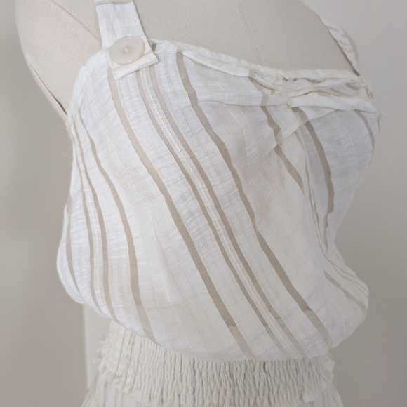 2 Piece Skirt Set Pencil Crop Top Tank Sheer Stripes Halter - Picture 4 of 14